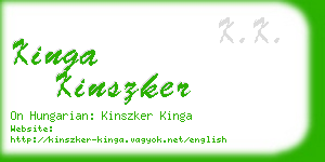 kinga kinszker business card